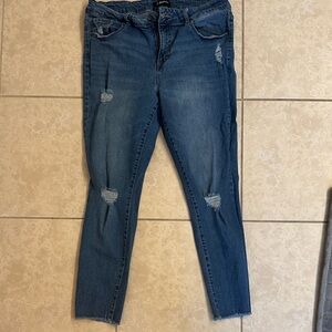 Women's Blue Distressed Jeans